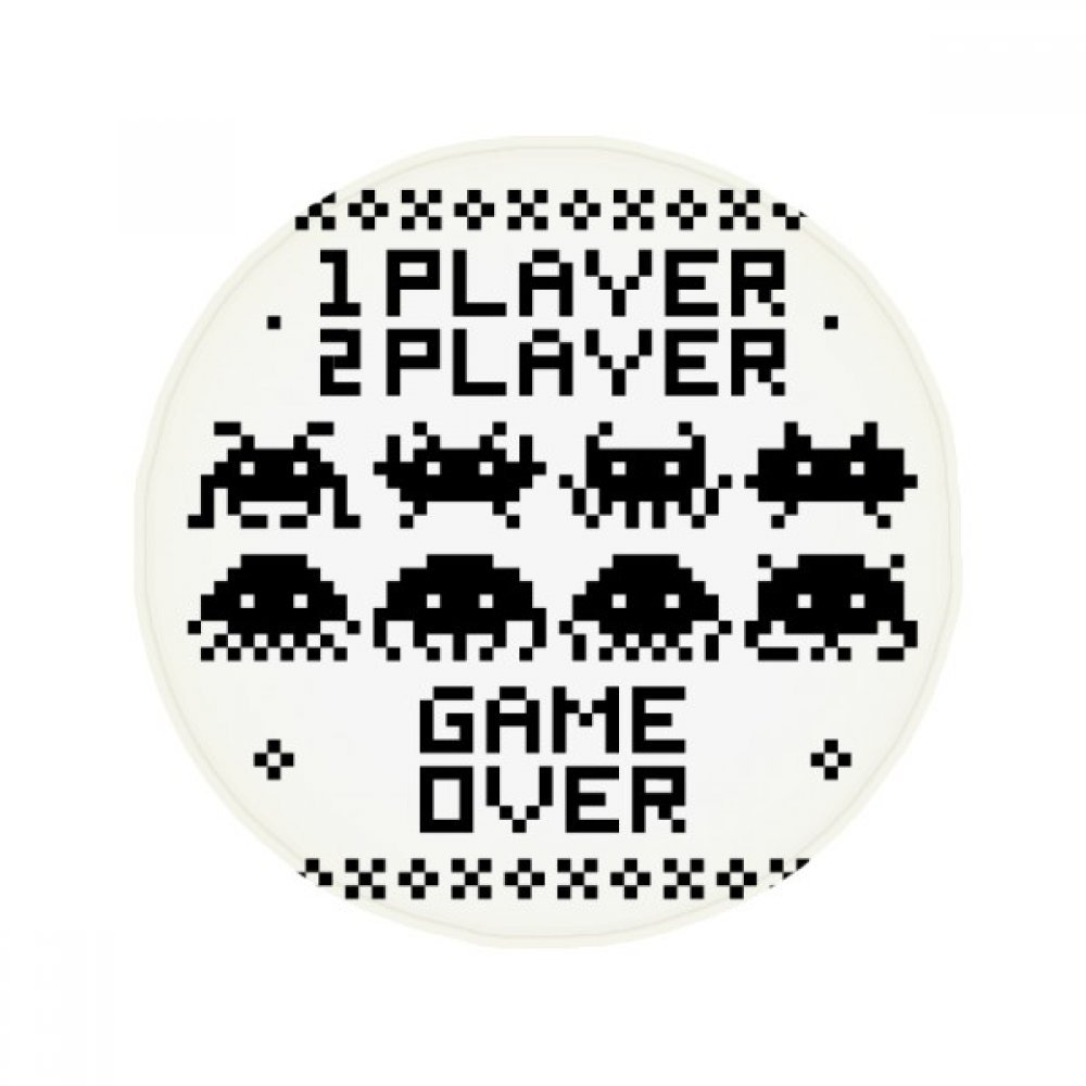 Tapis rond game over little monster pixel de 80cm pour salon