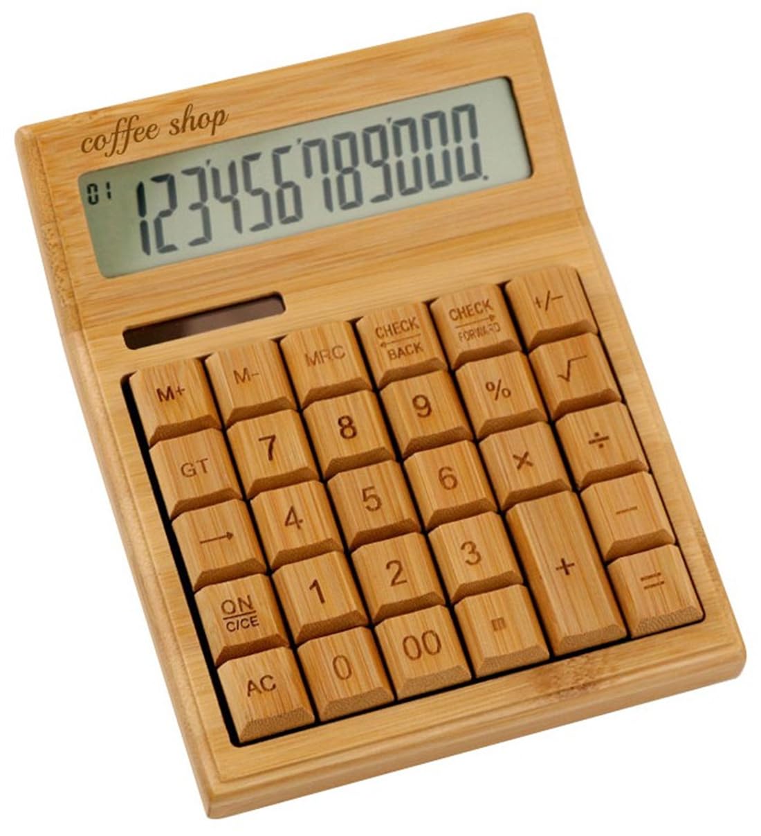 Amazon.co.jp: SINSESA ショップ名刻印OK 竹のナチュラル電卓 電卓