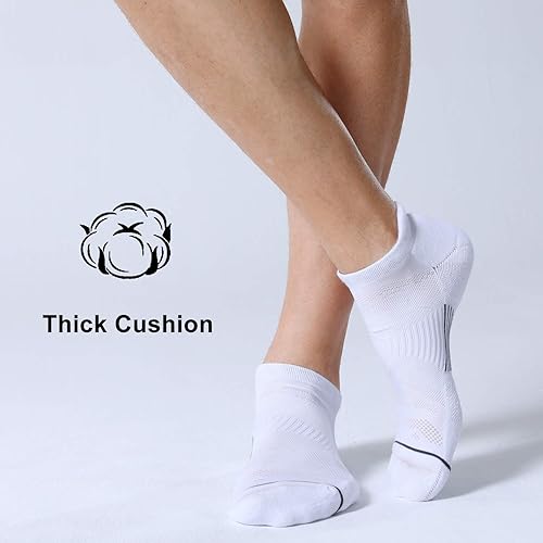 Miniatura 7 de FITRELL Paquete de 6 calcetines deportivos deportivos acolchados de corte bajo para hombre, 7-99-1212-15