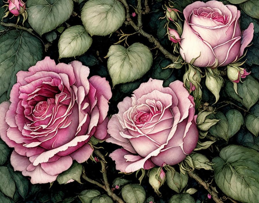 Branche de roses affiche toile 58 x 90 cm cree une ambiance de salon cocooning