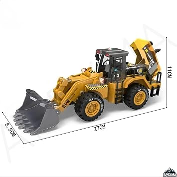 Oyuncak Sürtmeli Sesli Işıklı Metal Kepçeli Buldozer İnşaat Aracı