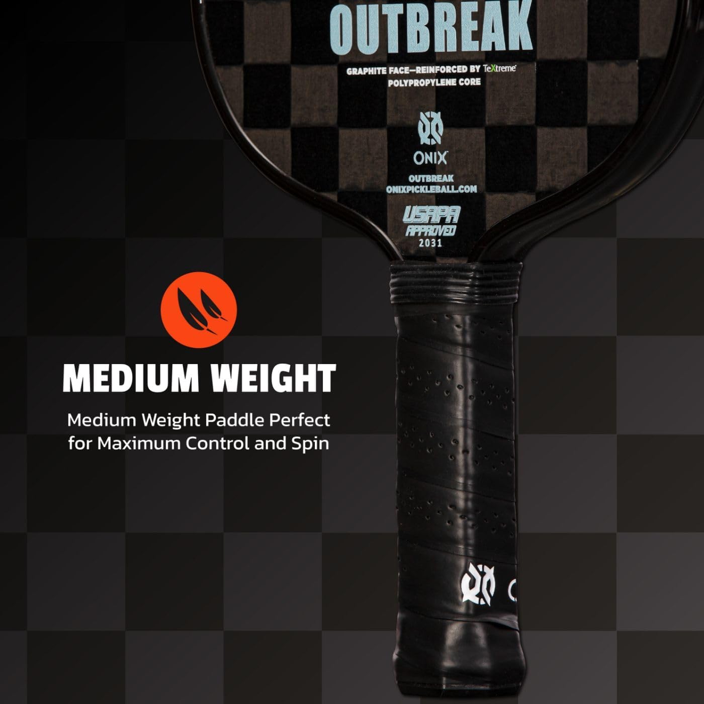 Onix Outbreak Pickleball Paddle Reinforced by TeXtreme® Technology for Improved Performance and Stronger Play