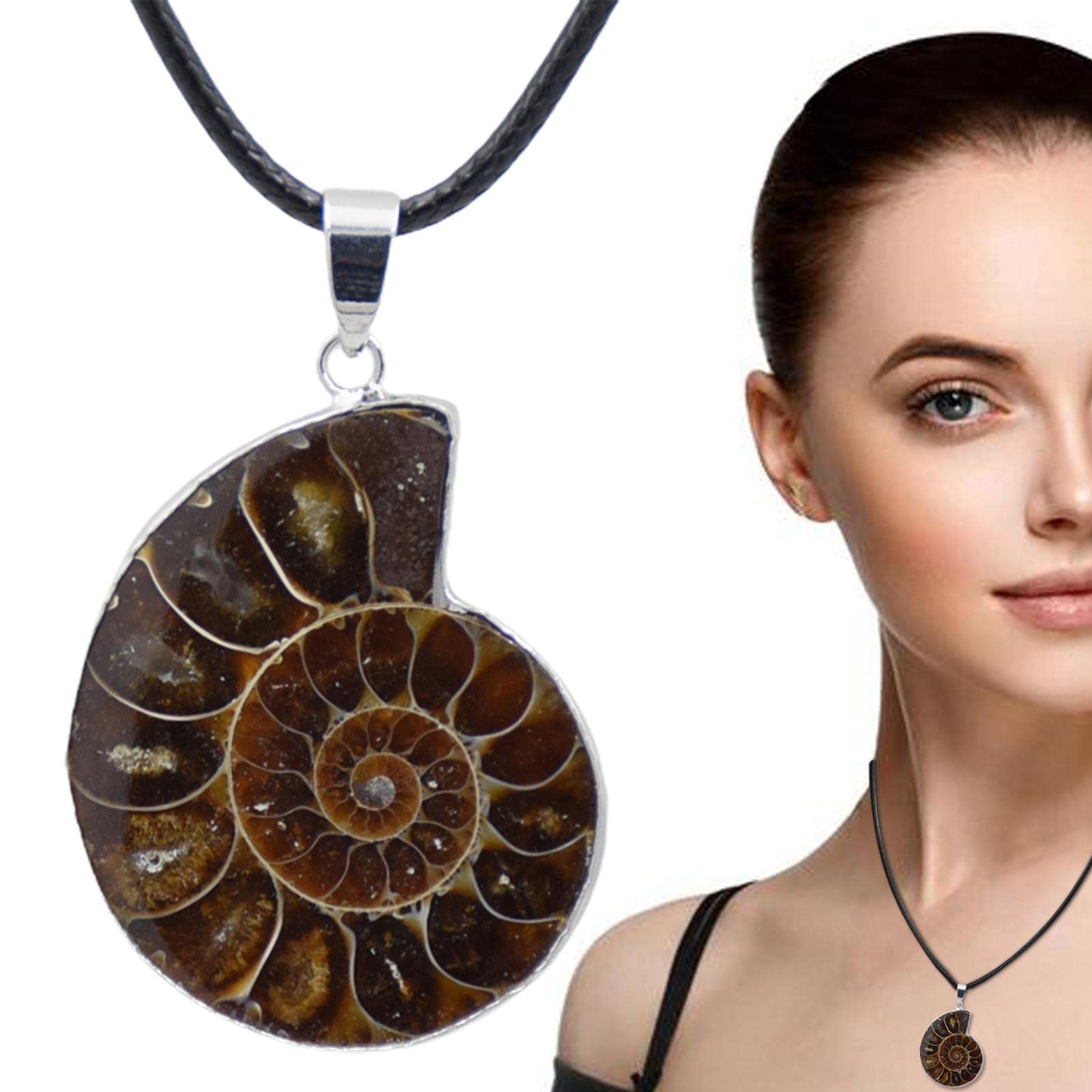 Women's 1 Snail Fossils Pendant | Conch Fossils Ammonite Snail Pendant Necklace | Men Retro Jewelry For Furniture Home Decor