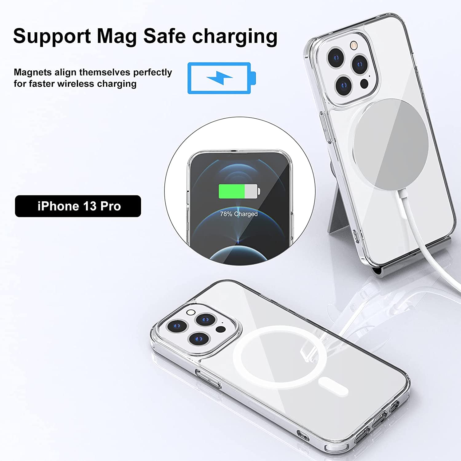 XIZYO Custodia trasparente per iPhone 12 Pro Max da 6,7 pollici, graziosa cornice trasparente a onde ricce design estetico custodia paraurti in morbido TPU, per donne e ragazze, custodia protettiva