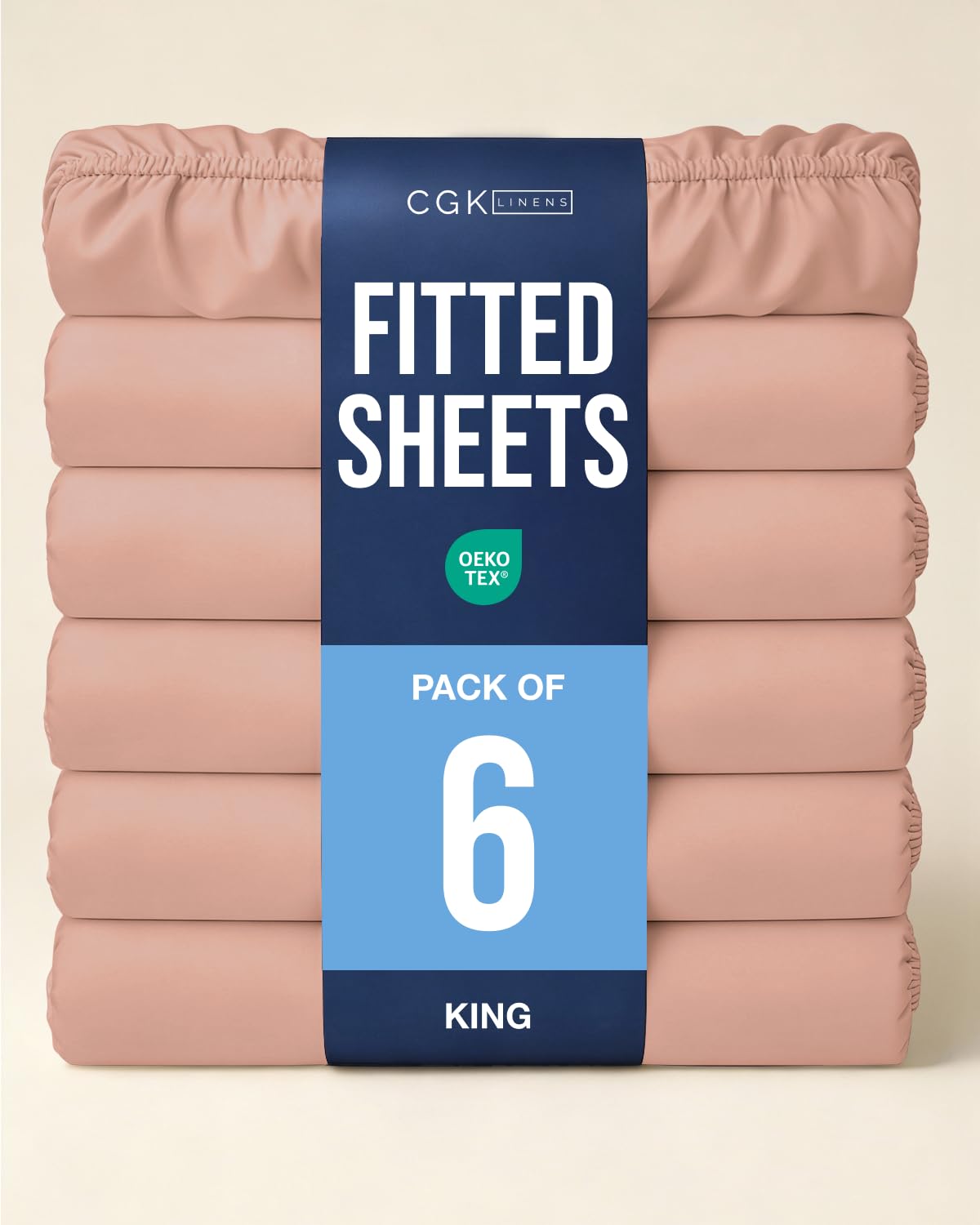 King Fitted Sheet - Pack of 6 Single Fitted Bottom Sheet Only - Mauve