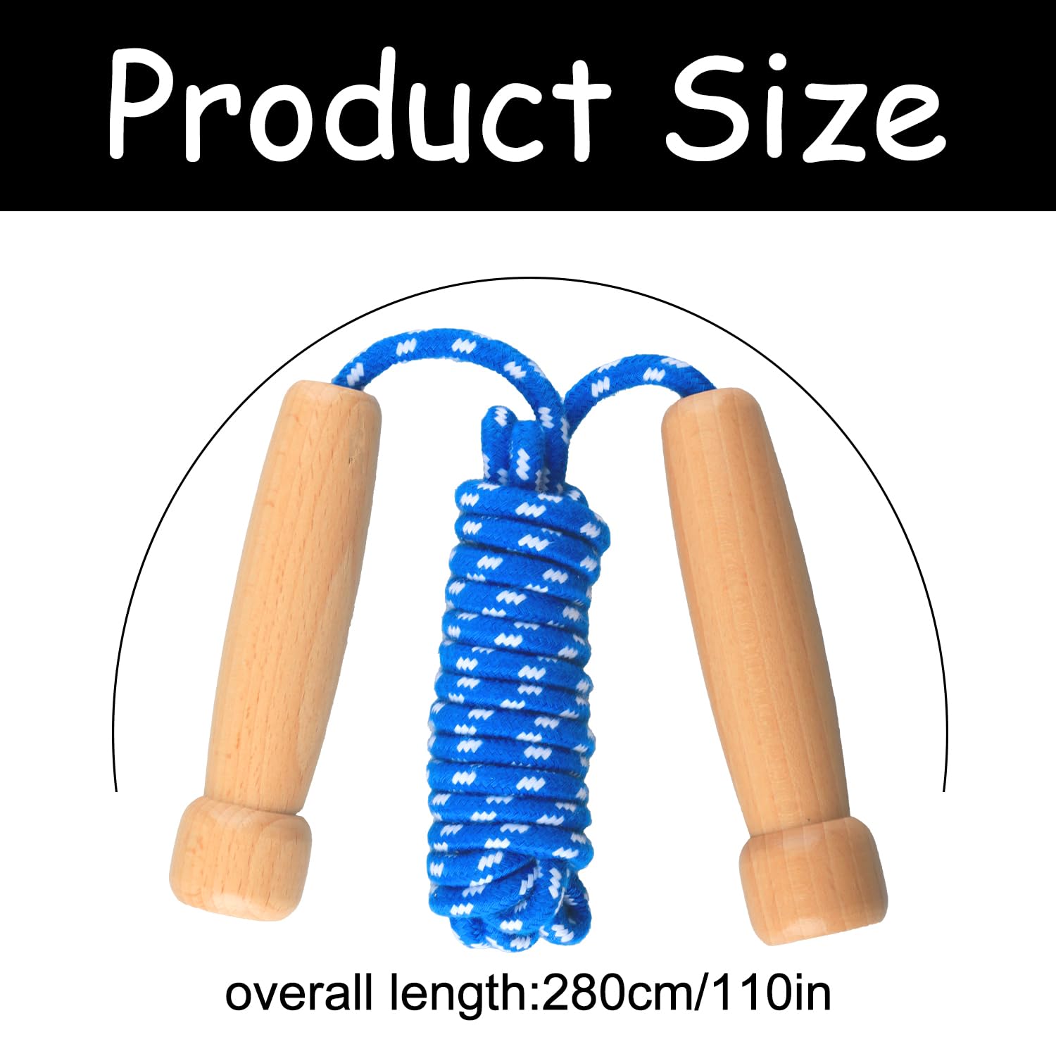 Luckious Wooden Handle Speed Jump Rope Durable,Slip-Resistant Fitness Tool for Outdoor and Gym Use Suitable for Kids and Adults(Blue) - Image 2