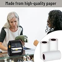 Vista 6 de Rollos de papel para impresora térmica compatibles con impresoras Zebra ZQ520, QL420, RW420, ZQ500, P4T, papel térmico de recibo de 80 pies, 50
