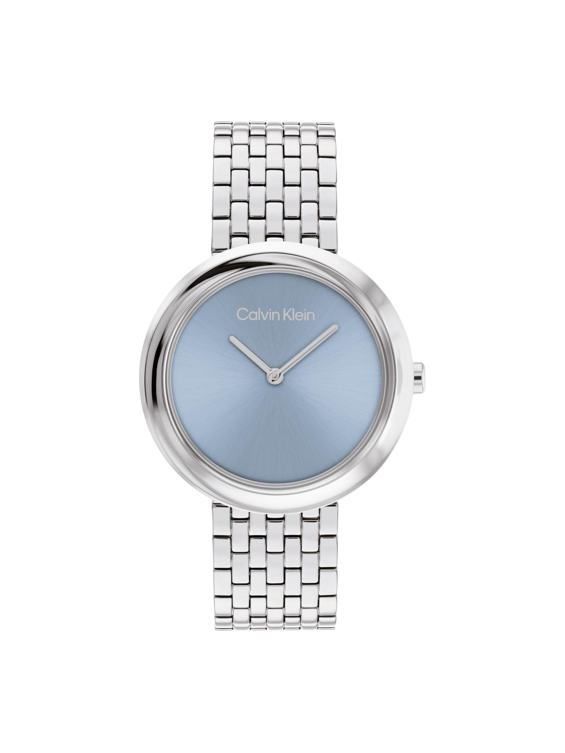Calvin Klein Two Hand Quartz Movement Watch for Women Twisted Bezel Collection with Silver Stainless Steel Bracelet - 25100065