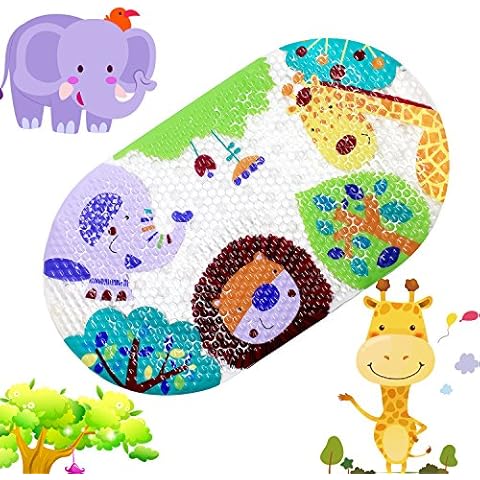 Topsky Non-slip Kids Bath Mat with Suction Cups Cover