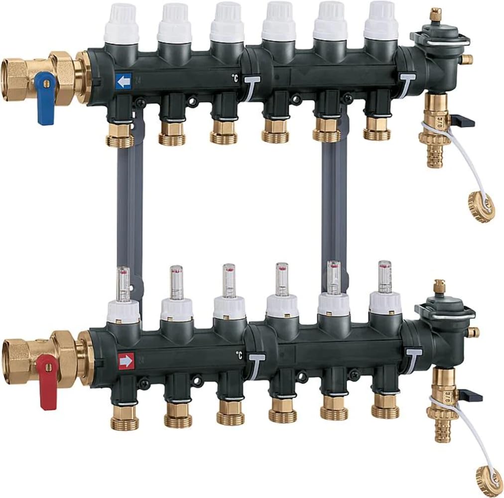 6716C1 Gruppo collettori in materiale composito premontato deriv. x 3 CALEFFI
