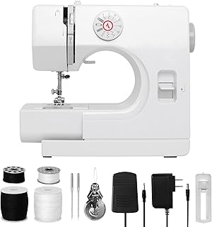 Nähmaschine, verbesserte Multifunktions-Nähmaschine mit 12 Stichen, Doppelfaden, 2 Geschwindigkeiten, umgekehrtes Nähen, Mini-tragbar für Anfänger