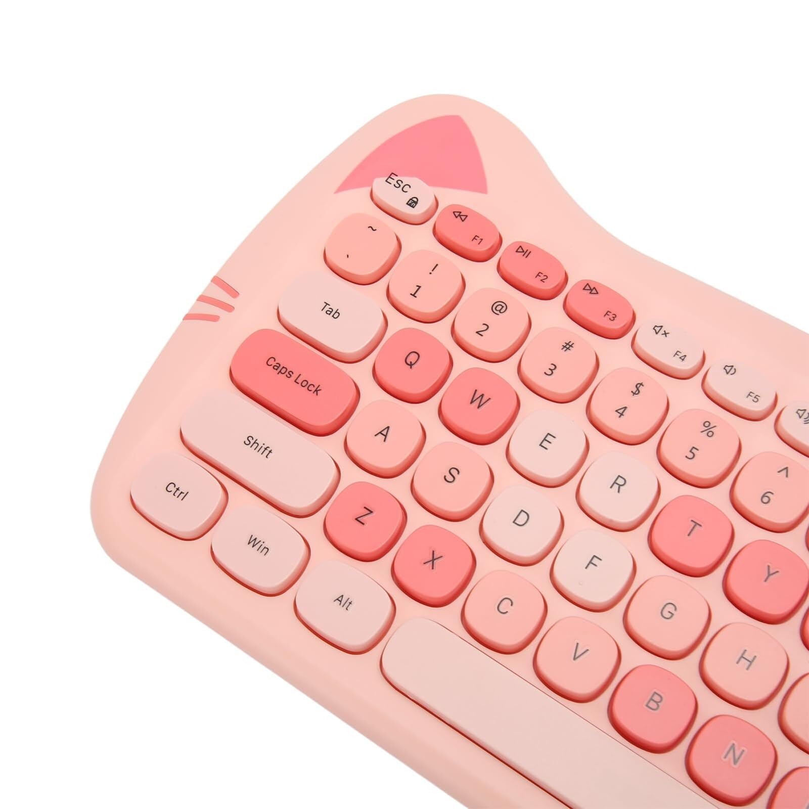 Teclado Ratón Teclado Y Ratón Inalámbricos, Combinados For Gatos, De Ordenador For Portátil Combo(Pink)