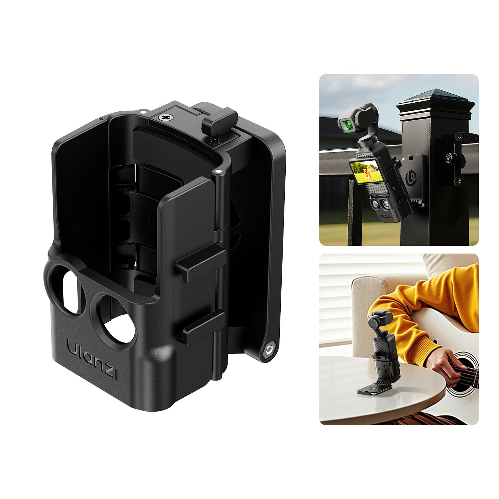 ULANZI PK15 Magnetic Mount Compatible with DJI Osmo Pocket 3/Xtra Muse Must-Have Accessories, Pocket 3 Case Desktop Stand Handle Grip for Vlog for Car, Fridge, Railing Any Metal Surface-image-46