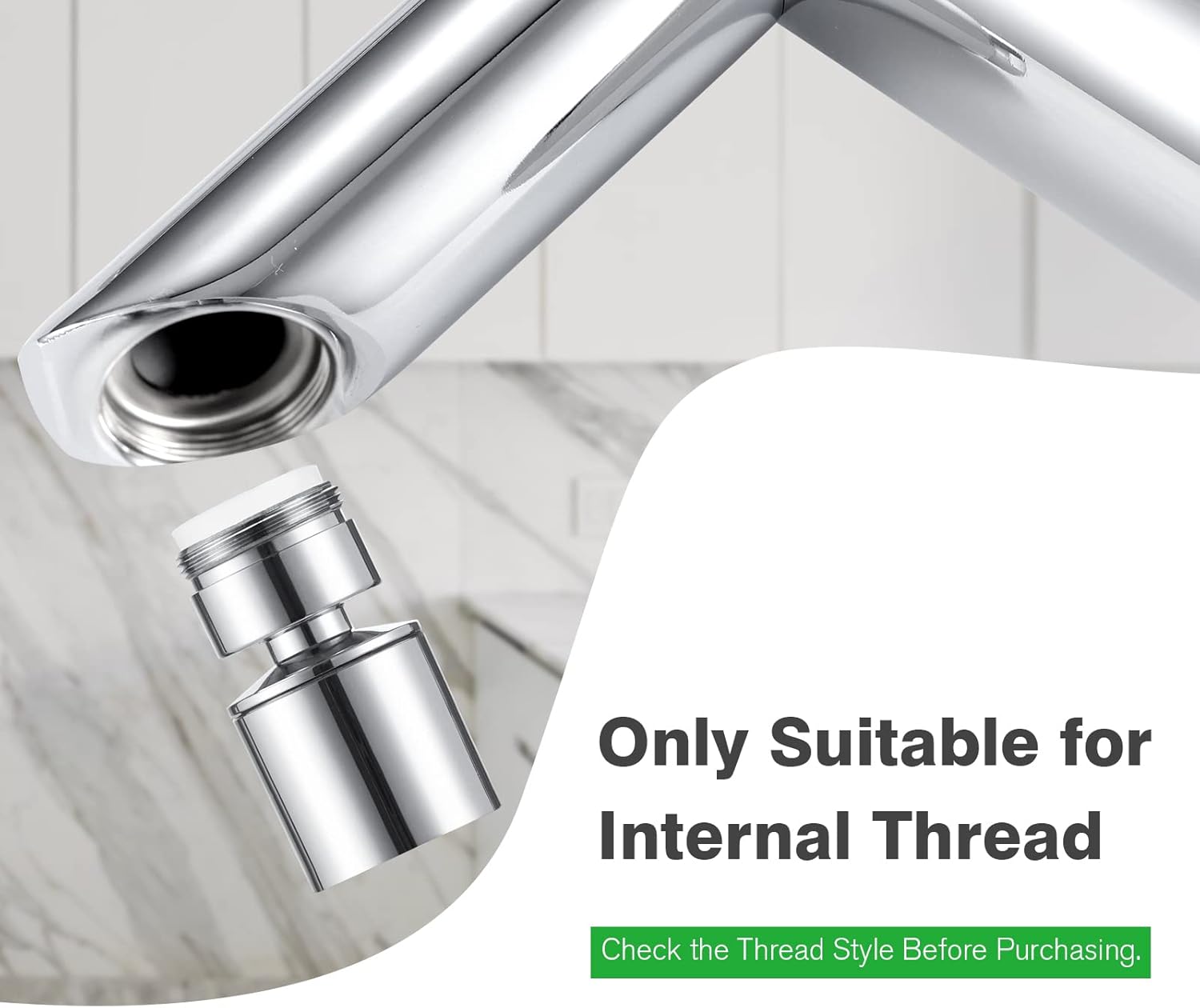 Faucet Aerator 2in1 Bubbler Chrome Dual Functions Kitchen Tap Aerator