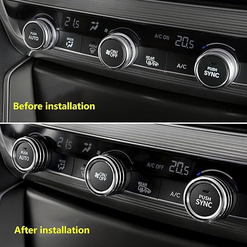 Miniatura 3 de 5 piezas de aluminio para consola central de automóvil CA aire acondicionado, perilla de volumen de sonido, ajuste para 10º Honda Accord Sedan Sport