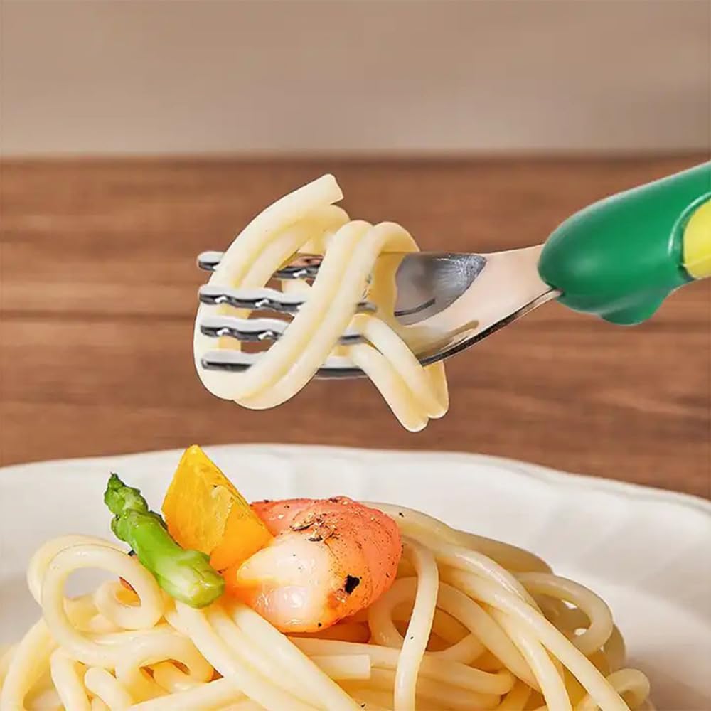ONE AND ONLY Stainless Steel Baby Spoon Set for Baby Feeding Non Toxic BPA Free Training Feeding Spoon Fork Set Food Grade Silicone Handle Kids Feeding Spoons Set for Toddler Cutlery Set, 6 Cm - Image 6 thumbnail