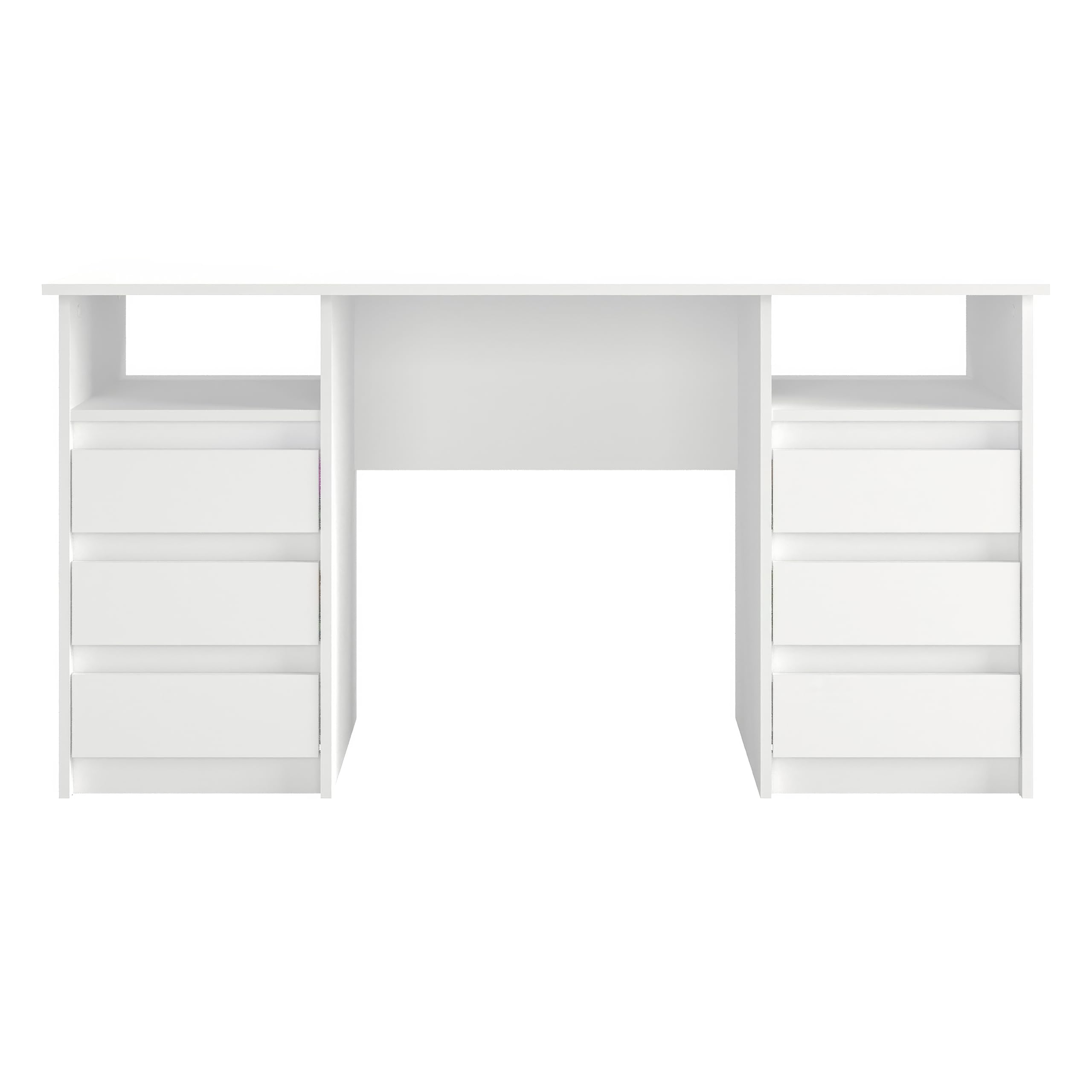 KOMTO Schreibtisch mit Schubladen - Oslo 140 x 60 x 74 cm Moderner Schreibtisch Weiß Bürotisch Computertisch Arbeitstisch Büro PC-Tisch Kinderschreibtisch mit Stauraum