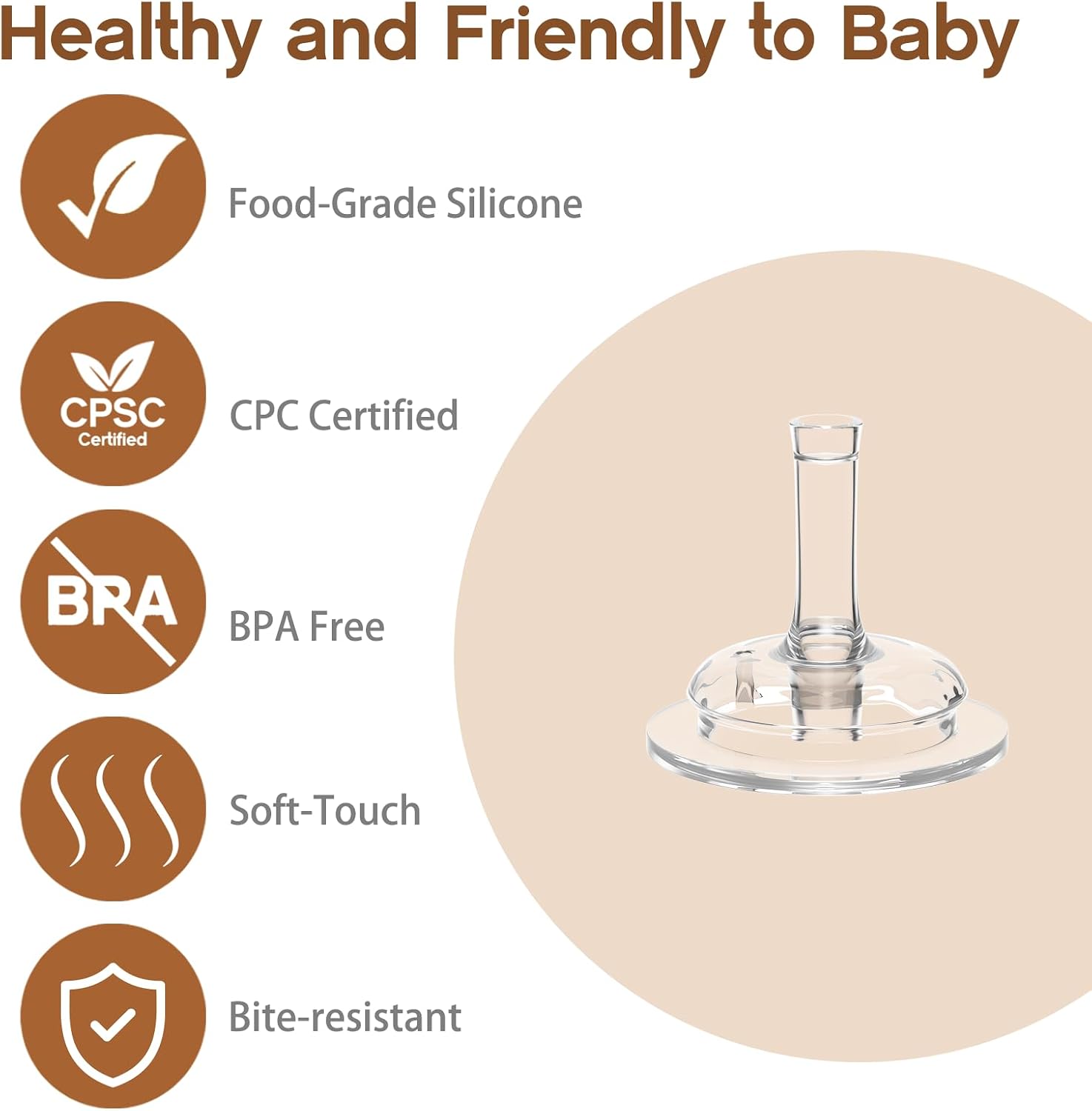 Sippy Cup Conversion Kit for Mam Bottles, Spill-Proof Straw Cup Conversion Kit with Silicone Straw Nipple, Weighted Straw, Handle, Storage Case, 4 Pack image 3