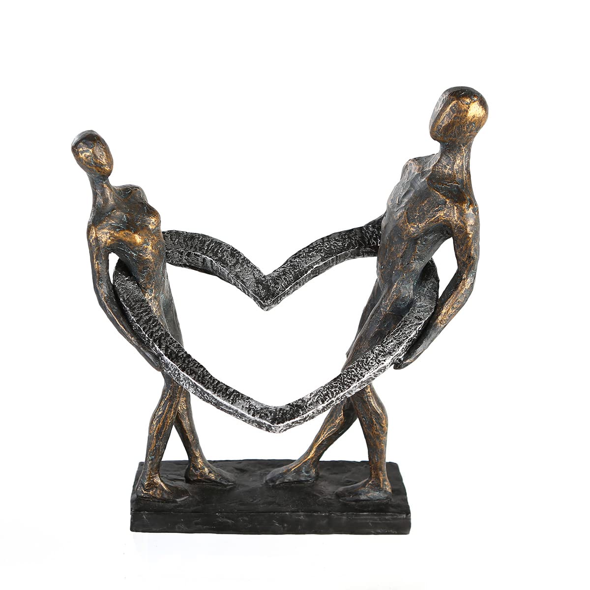 Casablanca - Decorative Sculpture Figure Connected - Poly Bronze-Coloured Pair Height 31 cm