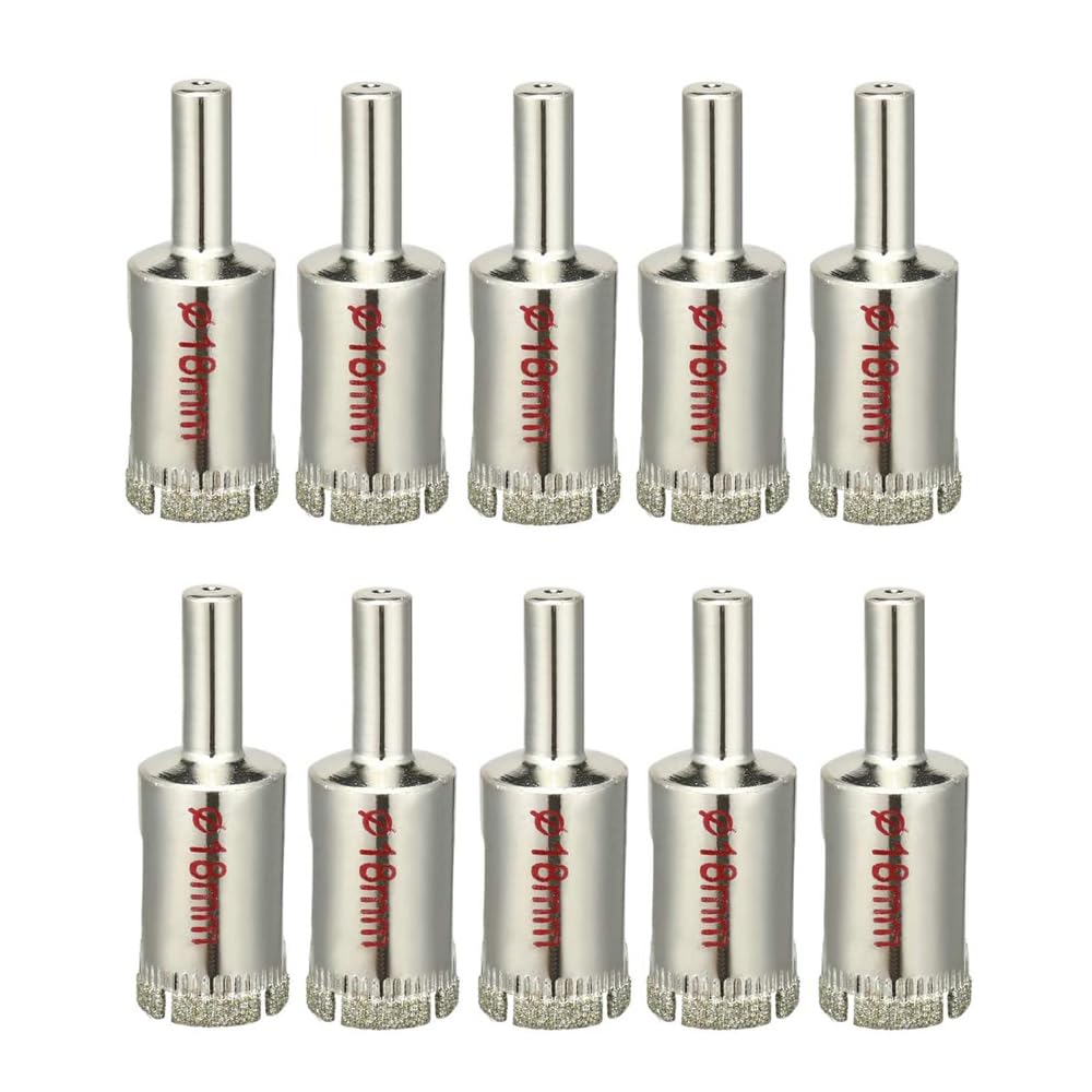10Pcs 18mm Diamond Coated Hole Saw Drill Bits for Glass Ceramic Tile Marble Rock Porcelain Bottles Pots Brick-image-37