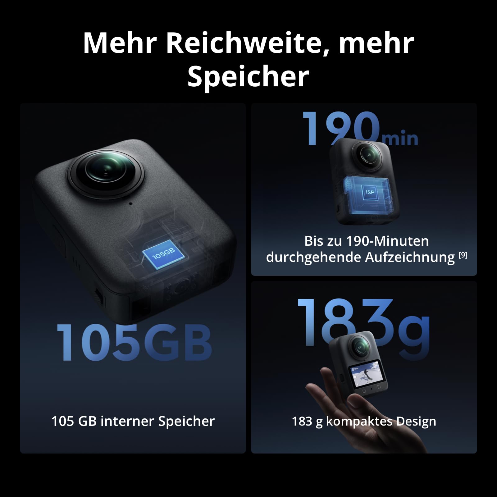 DJI Osmo 360 Adventure Combo 360 Kamera 1-Zoll Sensor 8K 360° Video 4K 120fps 170° Sichtfeld 120MP Fotos Action Cam Vlog Kamera Magnetischer Schnellwechsel 3 Akkus Ladeetui
