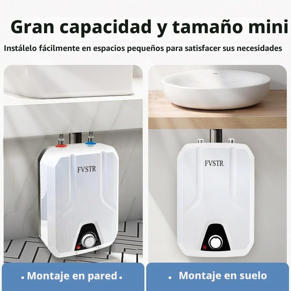 Calentador de agua eléctrico FVSTR-Wisee de 230 V y 2000 W, 8 litros, para encimera pequeña bajo fregadero, RV TR de 2,0 kW, cocina para remolque sin fin, sitio compacto