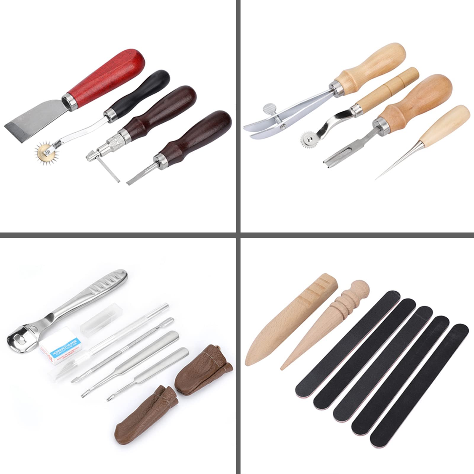 20 stücke Leder Handwerk Werkzeuge punch Kit Nähte Nähen Groover Nähen Set für DIY Leathercraft Projekte