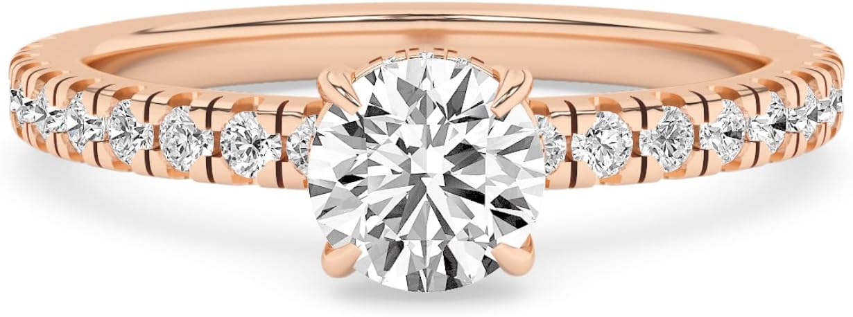 SAVEARTH DIAMONDS Solitaire Engagement Rings For Women, 0.80 Ctw to 2.40 Ctw Lab Created Moissanite Eternity Promise Ring For Her 10K / 14K Solid Gold or 925 Sterling Silver | VVS1 Quality