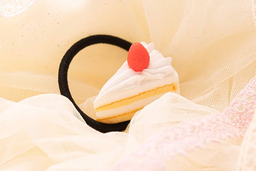 ❤️ケーキヘアゴム　着画　確認ページ❤️ シャーリーテンプル　すきも Amazon.co.jp: ヘアアクセサリー ヘアゴム ショートケーキ 食品