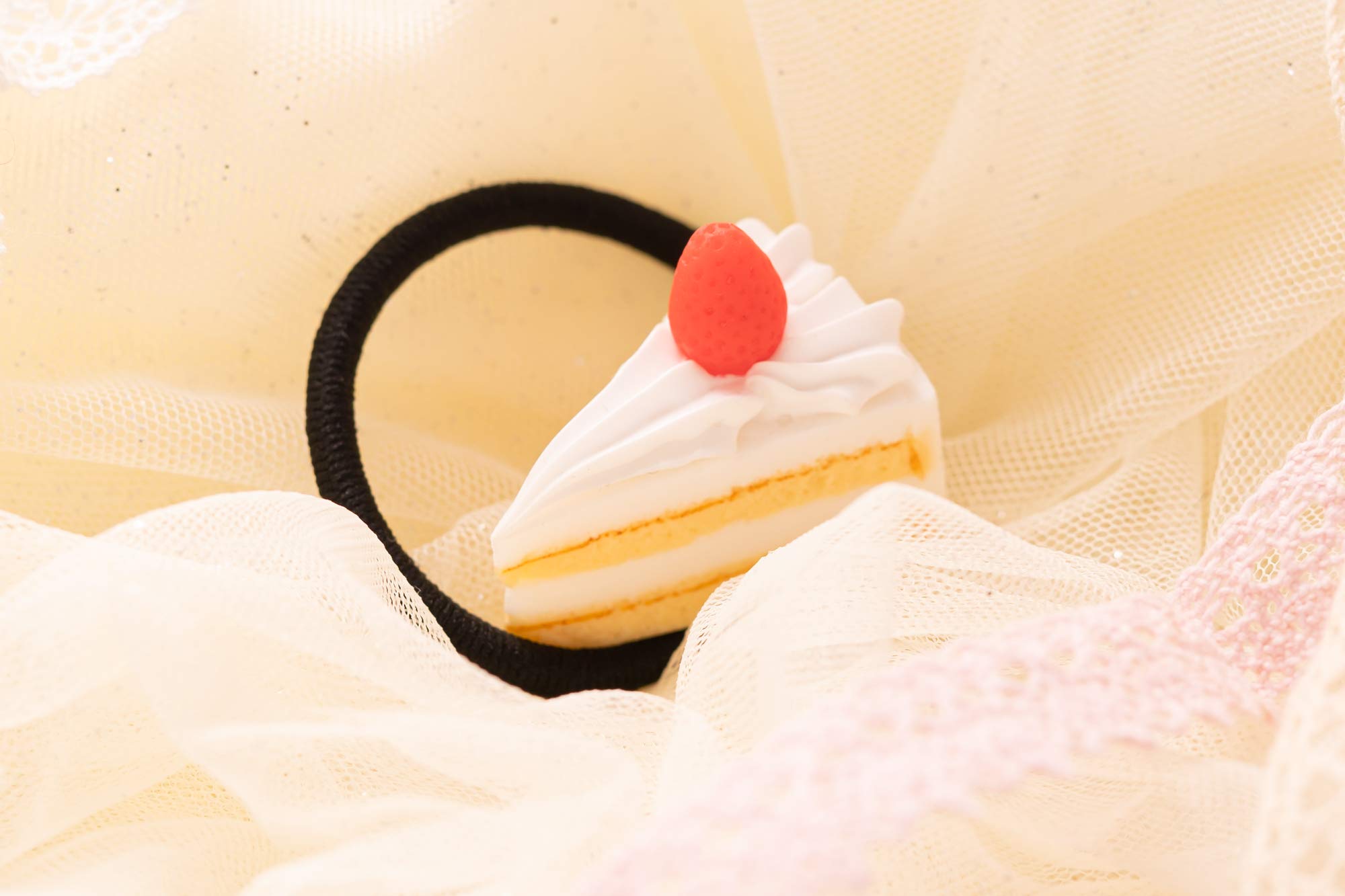 Amazon.co.jp: ヘアアクセサリー ヘアゴム ショートケーキ 食品