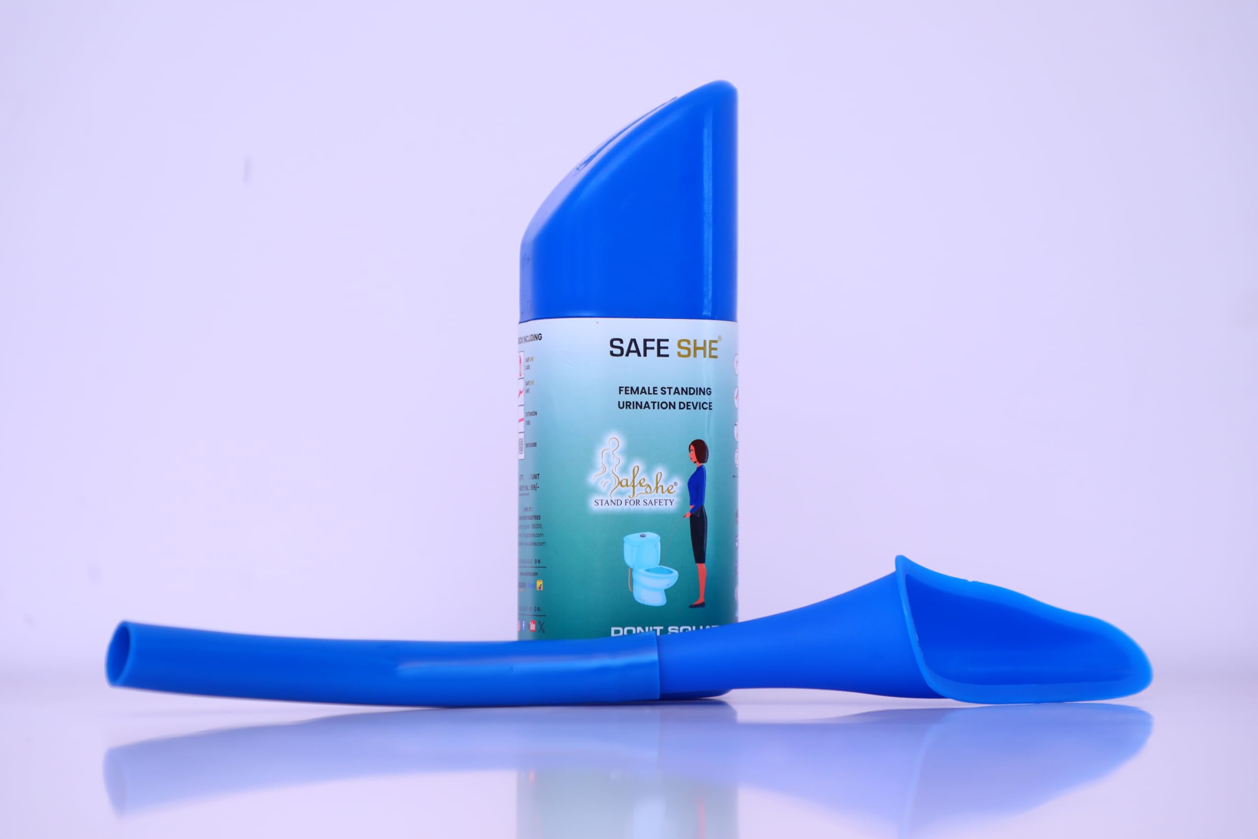 SafeShe ; Stand For Safety(Blue) Female Standing Urination|Re-Usable,Portable,Hand Held|Pee Funnel|Woman|Girls|Dirty Toilets|Travelling|Knee-Back-Joint Pain|Non Hygienic|Uti|Pregnancy|Make In India