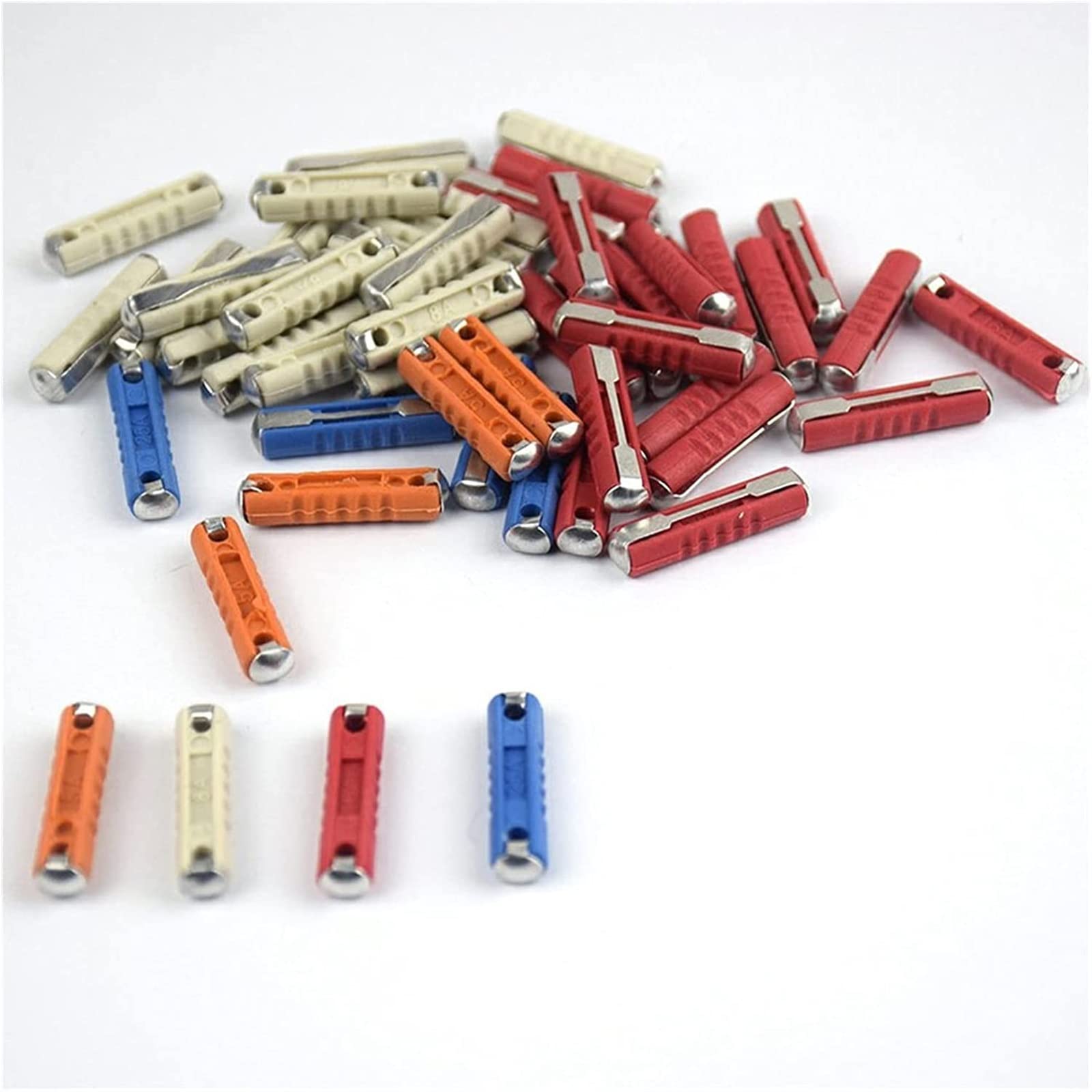 Fusible 50 pièces/Kit 5A 8A 16A 25A Kit de fusibles automatiques de voiture classique fusible de voiture en céramique balle automobile fusible européen