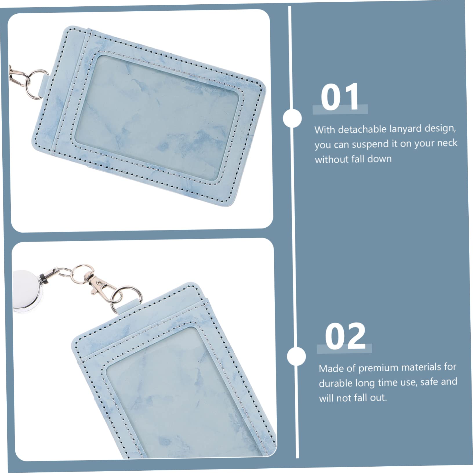Operitacx 5sätze Marble-muster Ausweishülle Mit Lanyard Wasserdichter Id-kartenhalter Für Schule Büro Und Veranstaltungen Praktischer Sicherer Schutz Für Namensschilder Und Ausweise