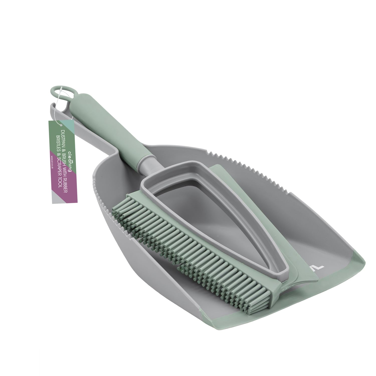 Jvl Rubber Dustpan & Brush Set-Grey from B&Q