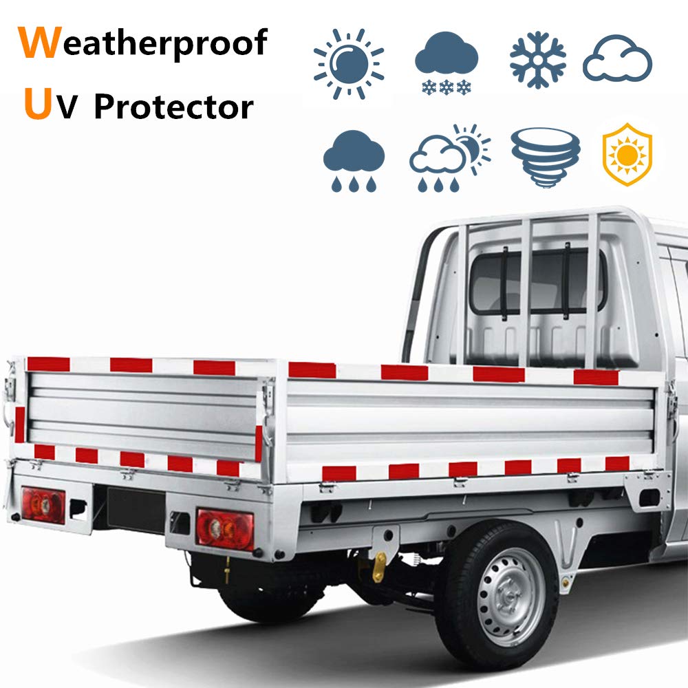 Cinta de seguridad reflectante DOT-C2 de 1 pulgada x 30 pies, impermeable, cinta adhesiva roja y blanca para remolques, exteriores, coches, camiones