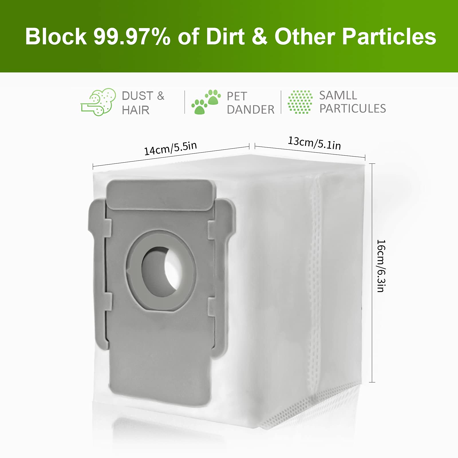 10 Sacchetti per Aspirapolvere Roomba 105 Combo/Vac, Plus 405 Combo/505 Combo, i7/i7+, i7Plus, i8/i8+, i3/i3+, i4/i4+, i6/i6+, j7/j7+, s9/s9+, s9Plus - Sacchetti di Ricambio per Stazione di Pulizia