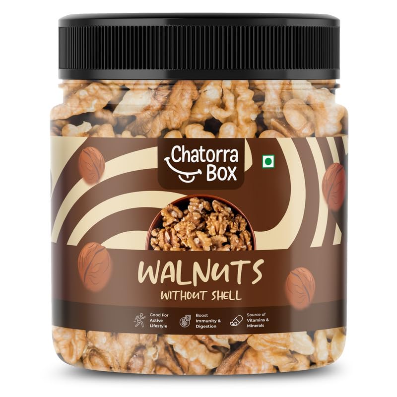 Image of Chatorra Box Walnut Kernels 500g (8 Pieces Broken) | Premium Akhrot Giri Without Shell | 100% Natural Raw Walnuts | Rich in Protein, Iron & Omega-3 | Healthy Dry Fruit Snack for Breakfast & Baking
