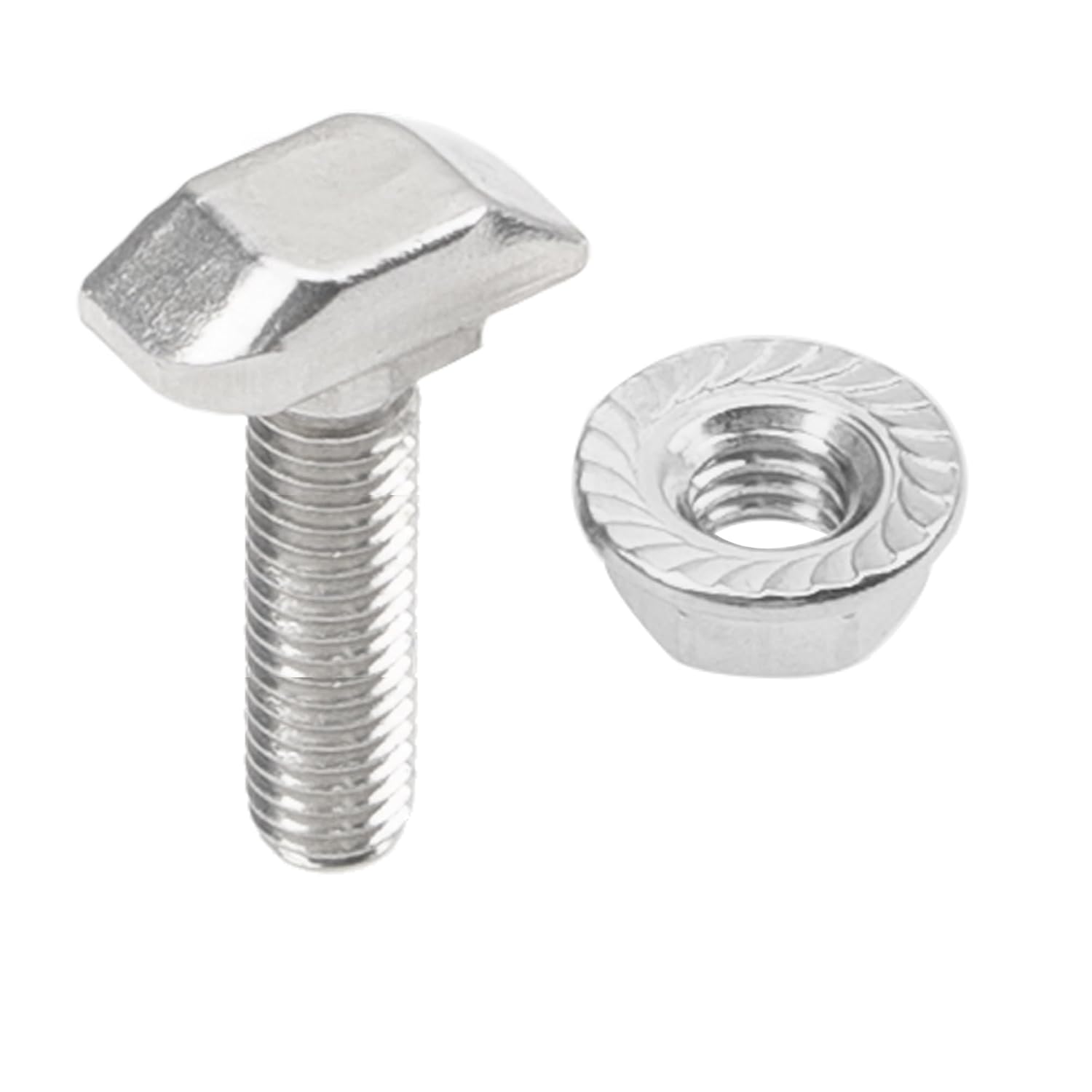 12 Sets M6x30 304 Stainless Steel Hammer Head T-Slot Drop-in Stud Sliding Bolt Screw Flange Nut for 30 Series European Standard Aluminum Profile