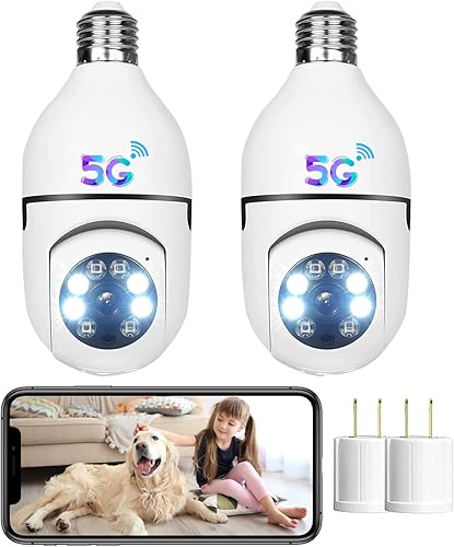 Cámara de seguridad con enchufe de luz WiFi dual 24G5G cámara domo E27 PTZ inalámbrica 1080P cámara IP panorámica de 360 para vigilancia en el hogar