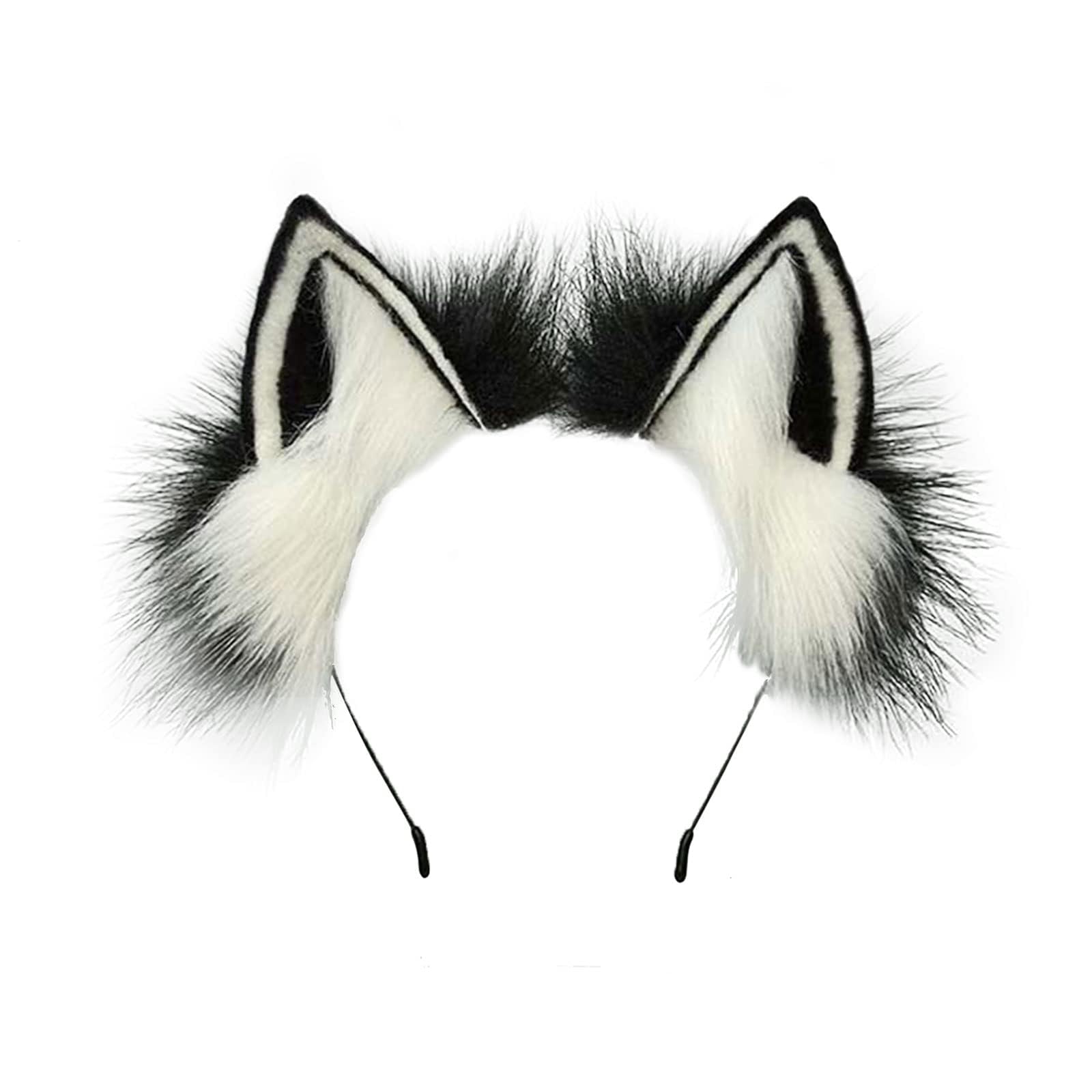 MIVAIUN Handmade Faux Fur Cat Ear Headband - Animal Ear Headband Costume Accessory for Halloween, Thanksgiving, Cosplay
