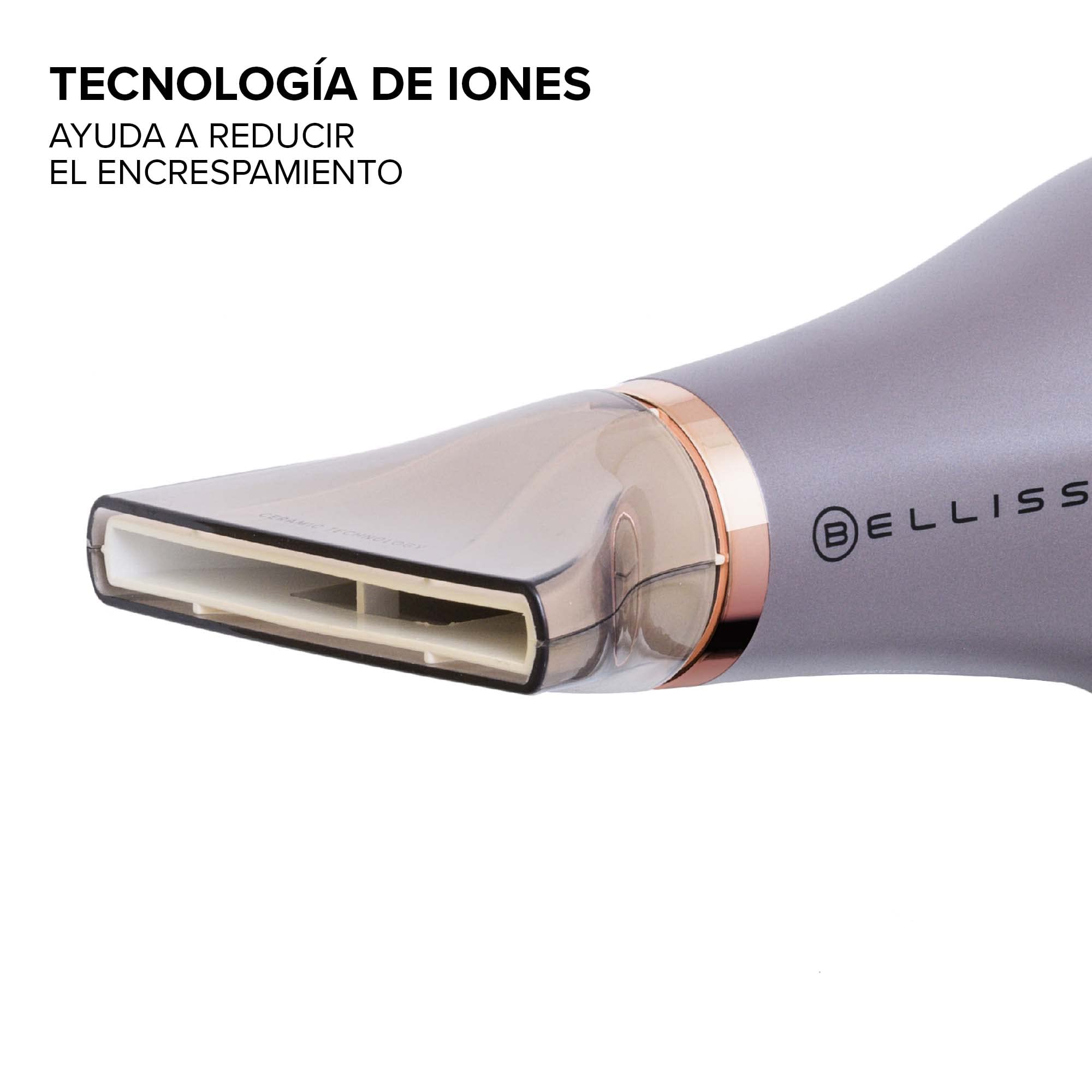 Bellissima Ceramic & Argan Oil, Secador de Pelo Profesional, Tecnología Cerámica & Aceite de Argán, 2300 W, 3 Temperaturas, Ionizador, Tiro Frío, 2 Boquillas, Difusor Cerámico
