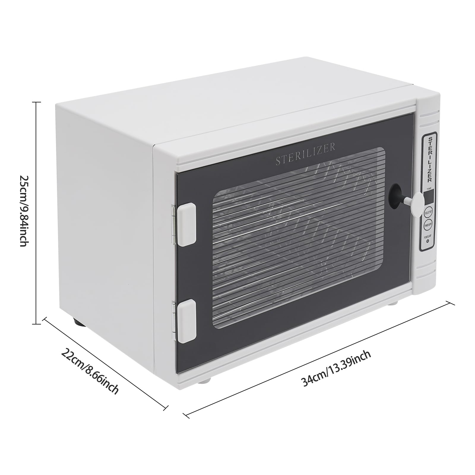 Armario Desinfection UV,Esterilizador de herramientas de uñas,Esterilizador ultravioleta de ozono de alta presión,2 niveles,Acero inoxidable Vidrio,Temporizador 5 60min, para pedicura, odontología