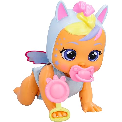 Cry Babies Crawling Jenna - Crawling Baby Doll with 35 Realistic Baby Sounds, Girls & Kids Age 18M and Up, Multi