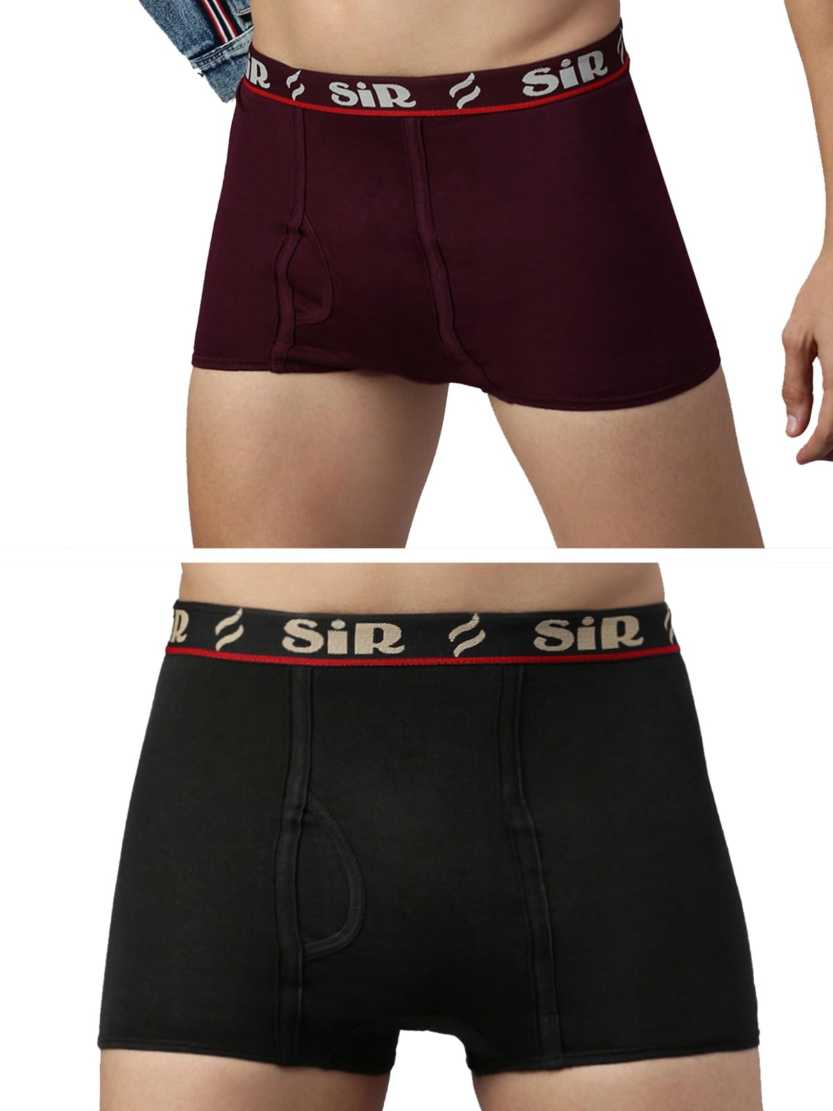sir Men's HTST Combed Organic 100% Pure Cotton Regular Fit Solid Colour Trunks Waistband Underwear for Men (Colour & Prints May Vary)|4 Way Stretchability-picture-58