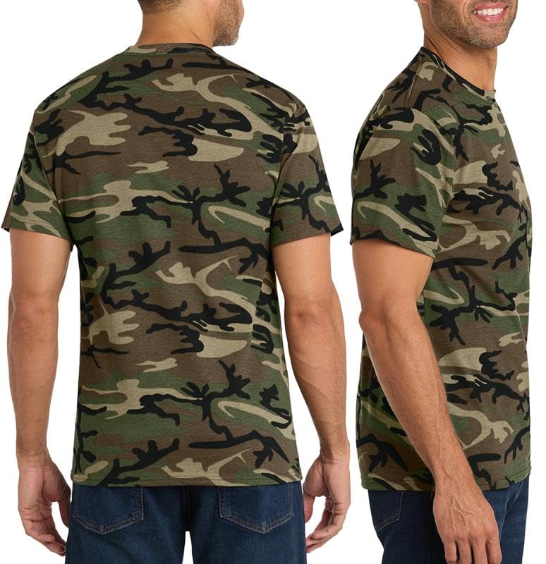 JustBlanks Men's Camouflage Tee Shirts - 100% Cotton Short-Sleeve T- Shirt - Military Camo Crewneck Shirt for Men2