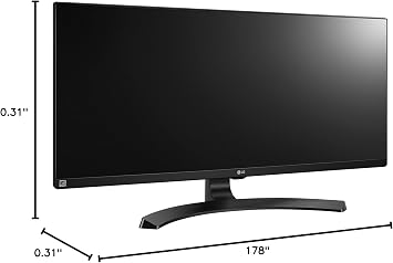 LG 34UM68-P UltraWide Monitor 34 21:9 IPS Display, sRGB Over 99%, On-Screen Control with Screen Split, FreeSync,Height & Tilt Adjustable Stand