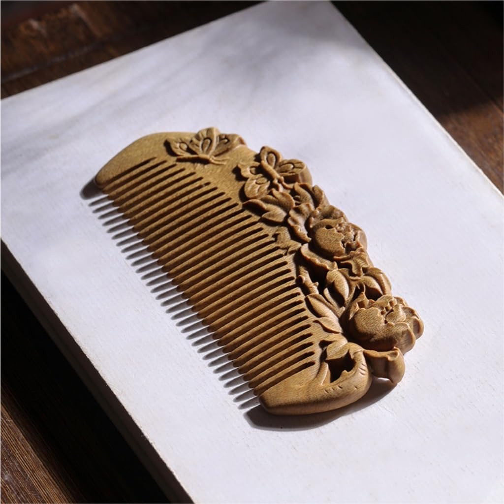 Pettine da Barbiere Pettine for Barba da Uomo retrò Pettine for Capelli Corti in Legno massello Pettine for Styling Domestico Pettine da Viaggio Portatile Pettine per Capelli da Viaggio