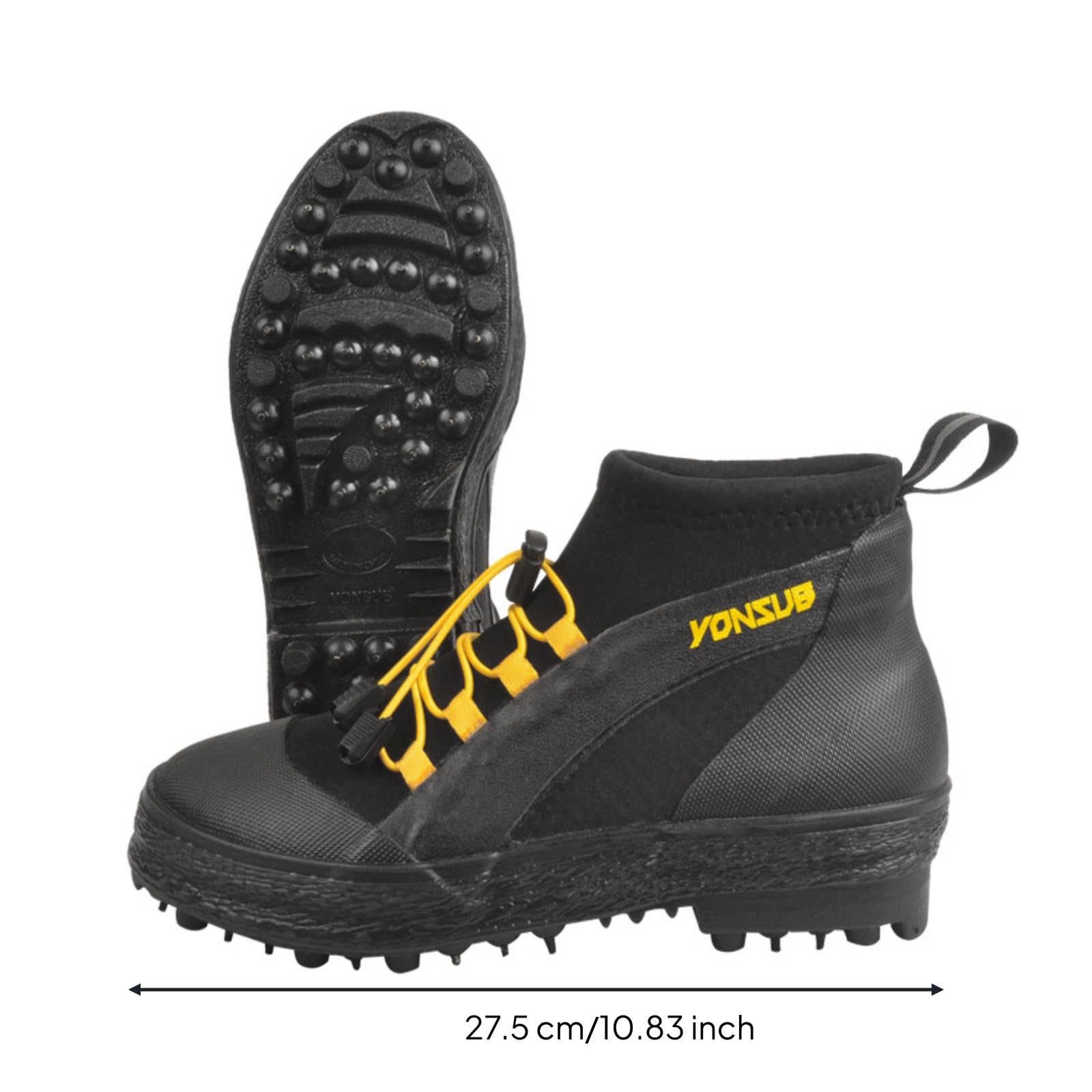 Baoblaze Chaussure de Randonnée Antidérapante Homme Femme Bottine de Pêche Soulier Aquatique Chaussure de Marche Fermeture par Cordon Élastique et Tirant Talon, Array, Noir Orange, 45 | Faciles à Enfiler, Antidérapant, Chaussure avec Semelle Crantée, pour