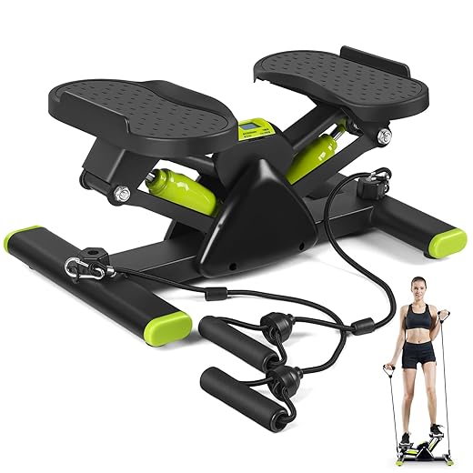 Steppers para Exercício, Mini Stair Stepper, Simulador de Escada, Stepper, Mini Stepper Simulador de Caminhada com Monitor em Lcd, Mini Stepper 3 em 1 com Corda Simulador de Caminhada