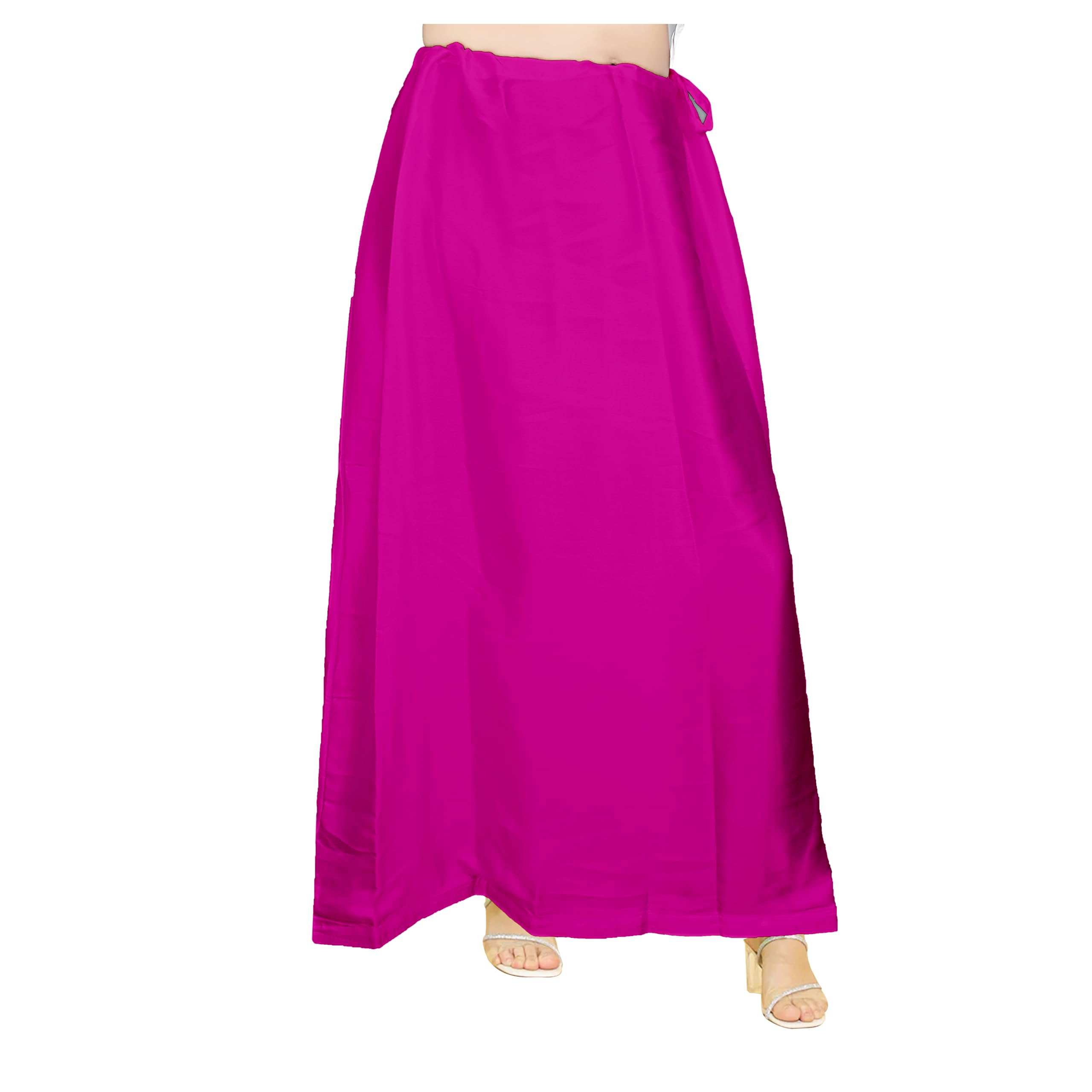 EDZZEL Women's Satin Petticoat Saree Satin Underskirt Sari I Satin Silk Petticoat Underwear for Women Magenta